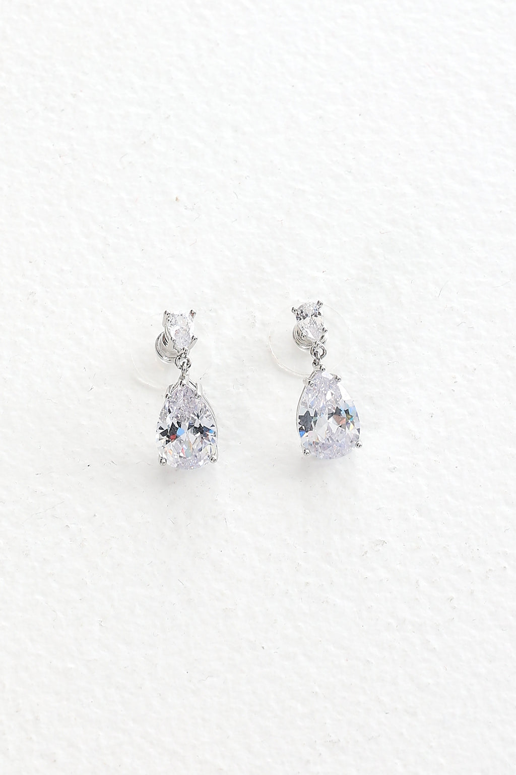 Devine Teardrop Drop Earrings Silver