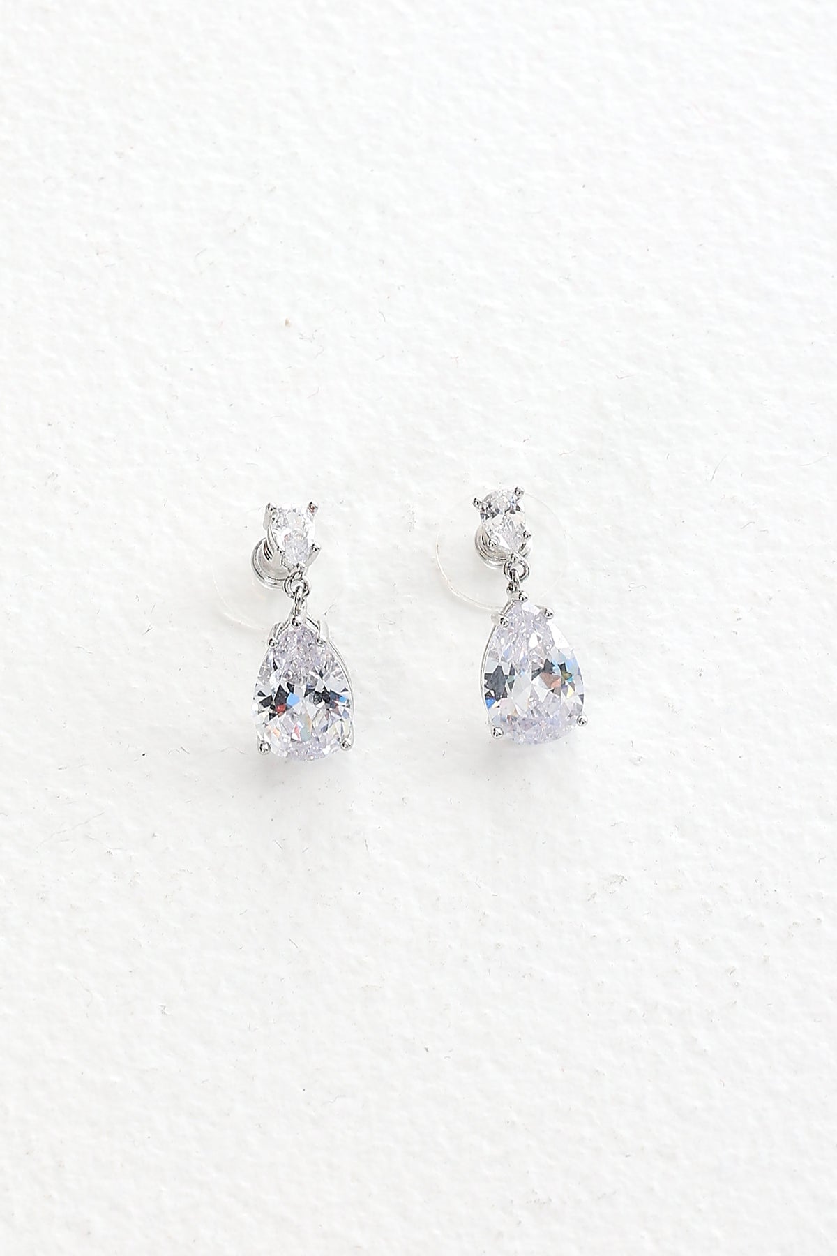 Devine Teardrop Drop Earrings Silver