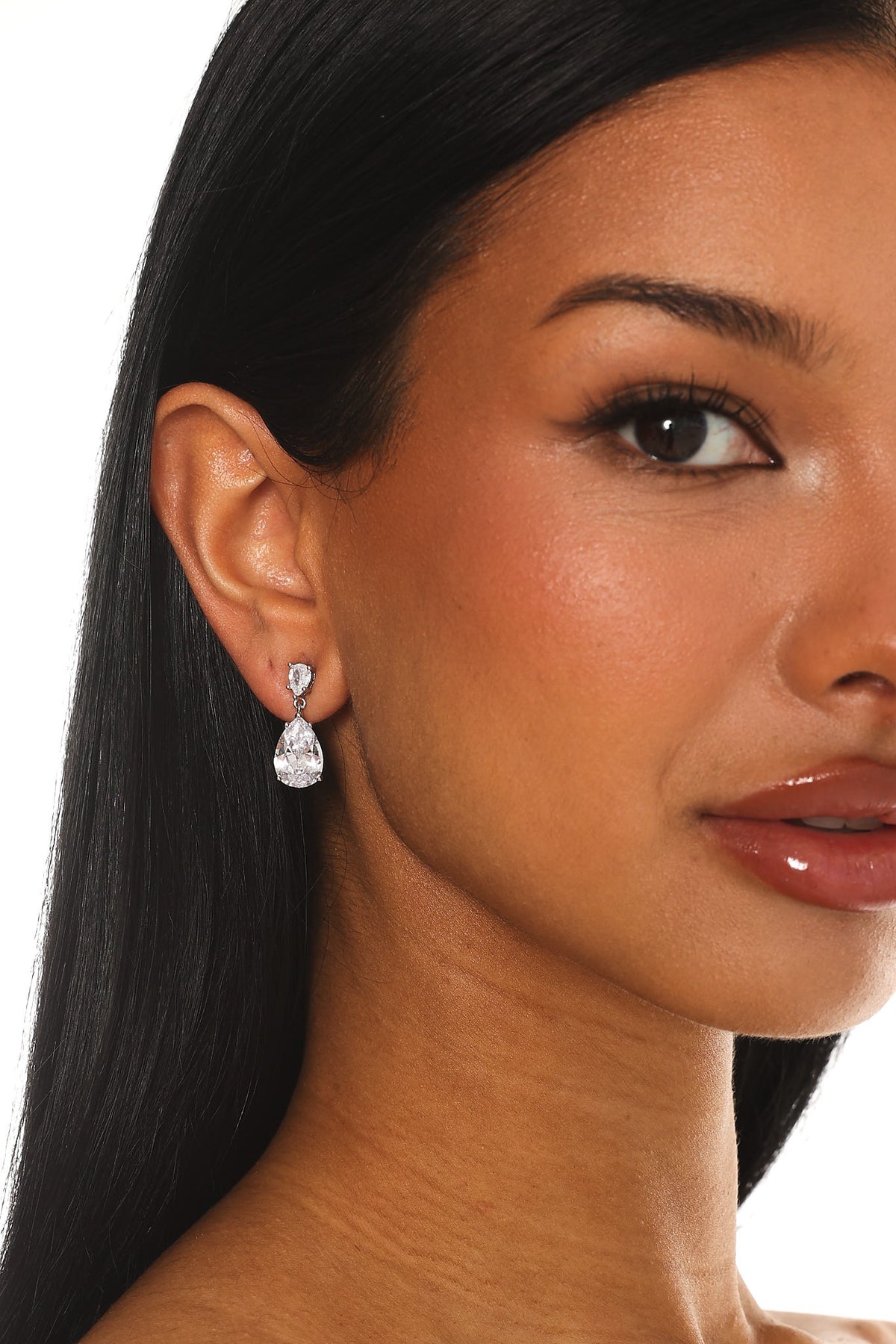 Devine Teardrop Drop Earrings Silver