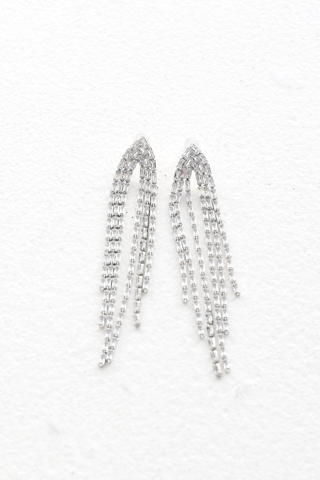 Cascadia Fringe Drop Earrings Silver by Selfie Leslie