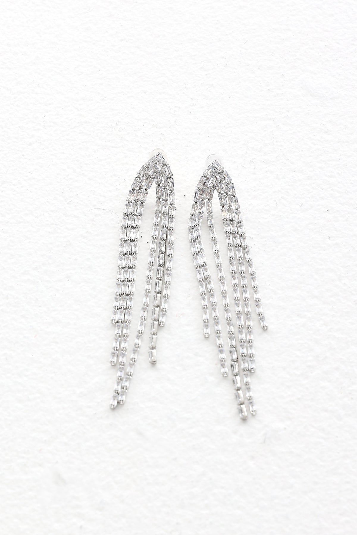 Cascadia Fringe Drop Earrings Silver by Selfie Leslie