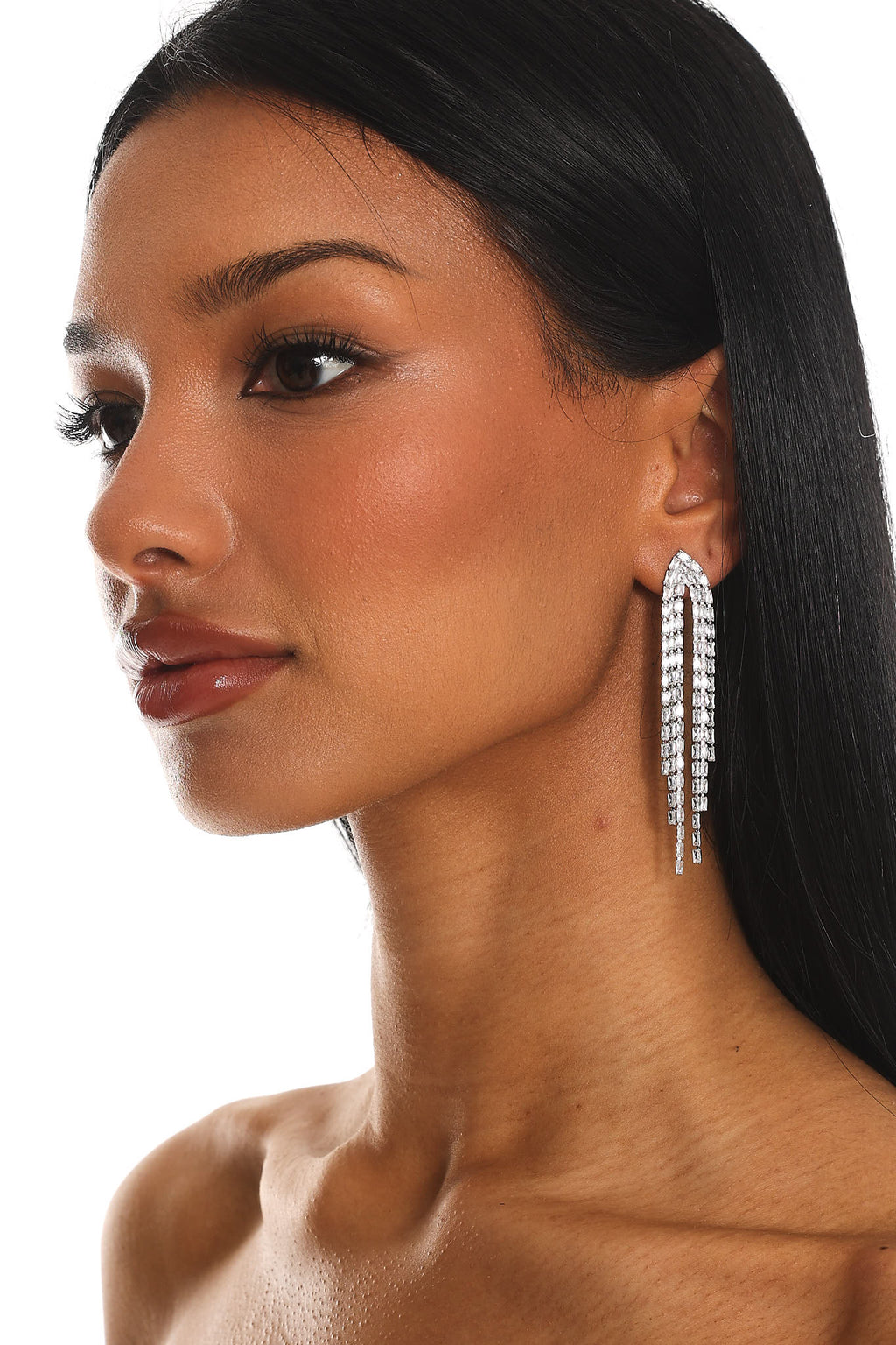 Cascadia Fringe Drop Earrings Silver by Selfie Leslie