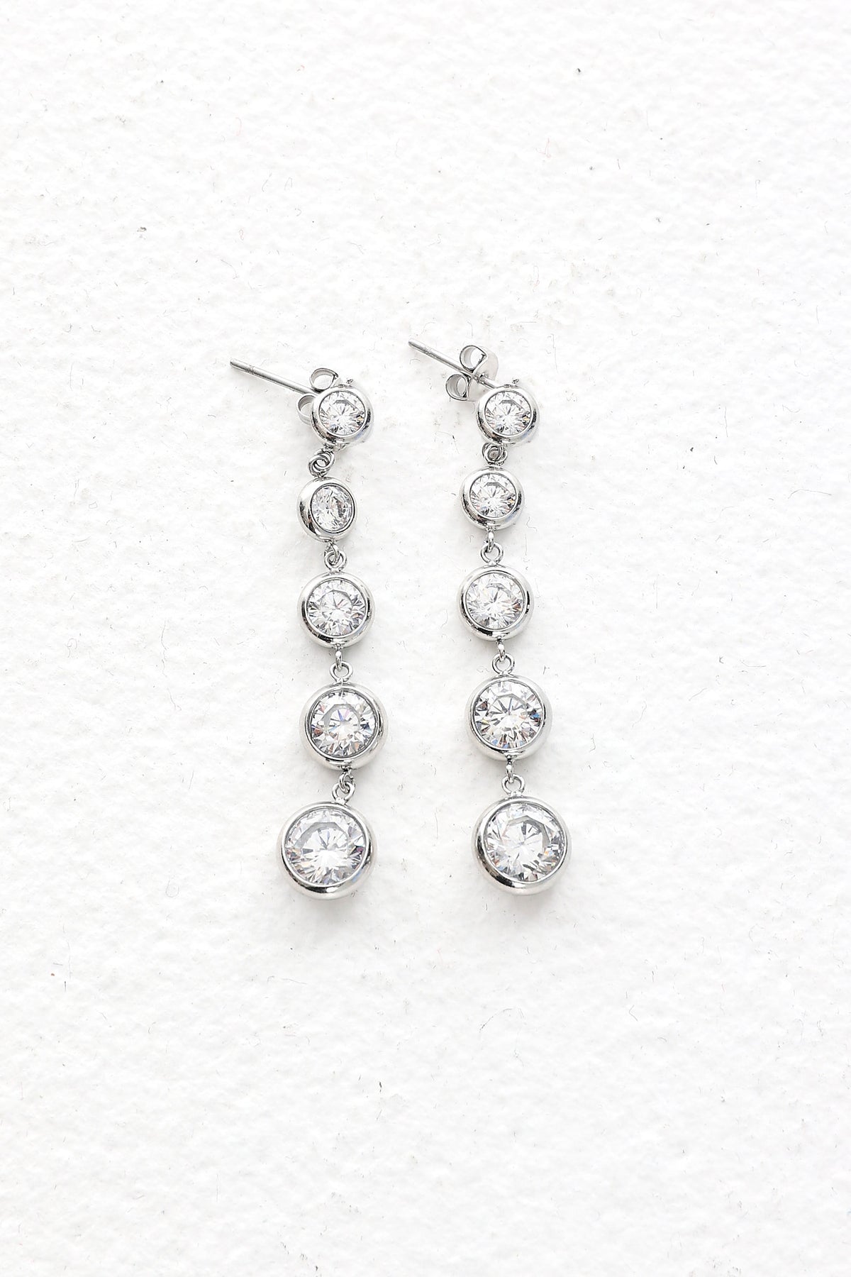 Gatsby Crystal Drop Earrings Silver