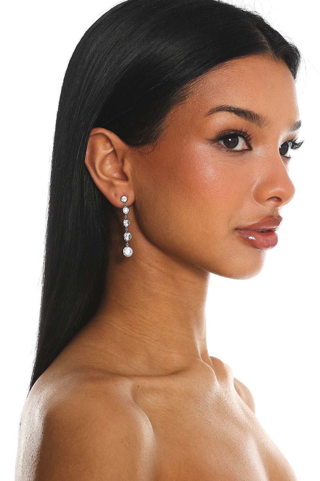 Gatsby Crystal Drop Earrings Silver