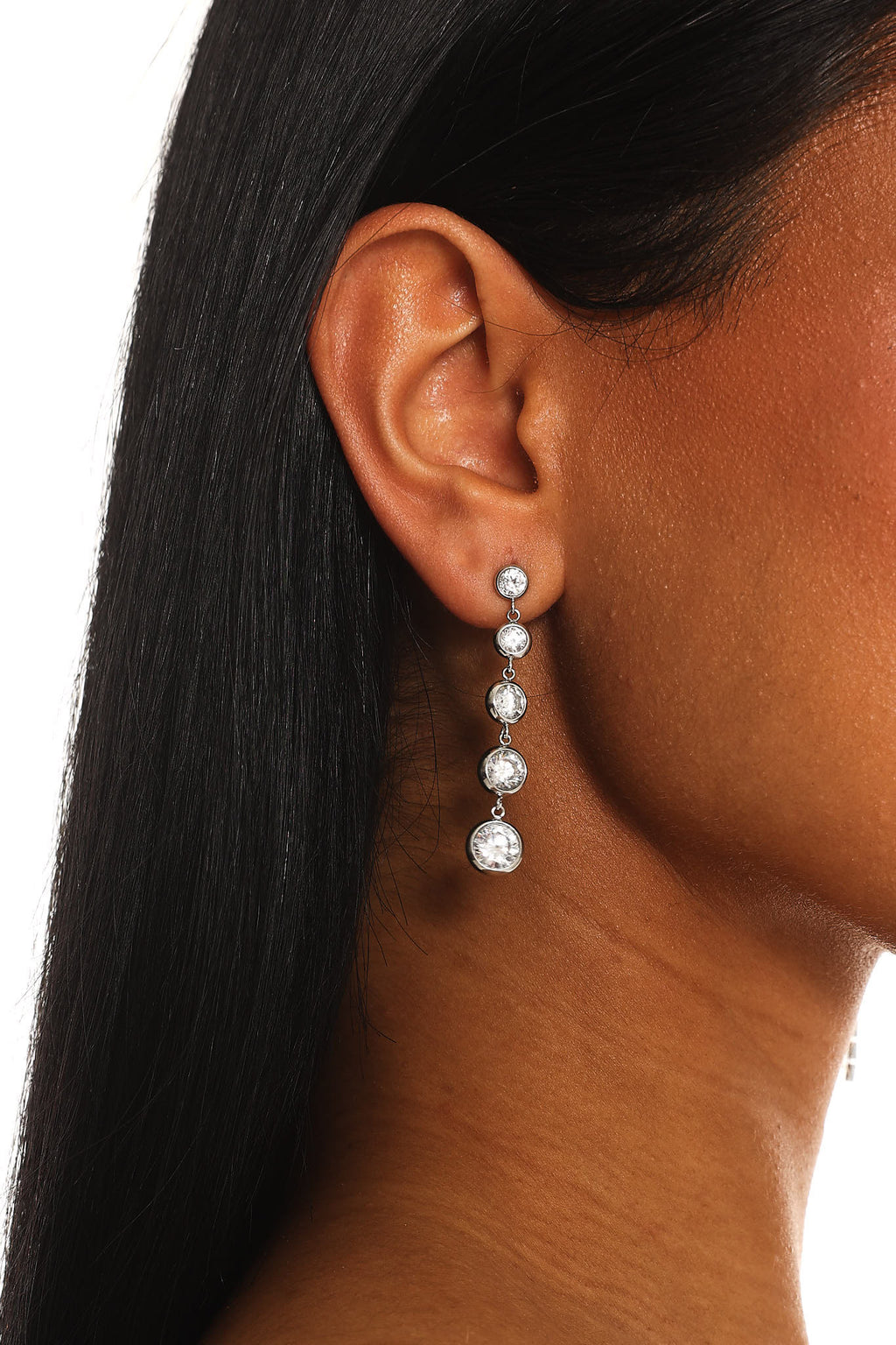 Gatsby Crystal Drop Earrings Silver