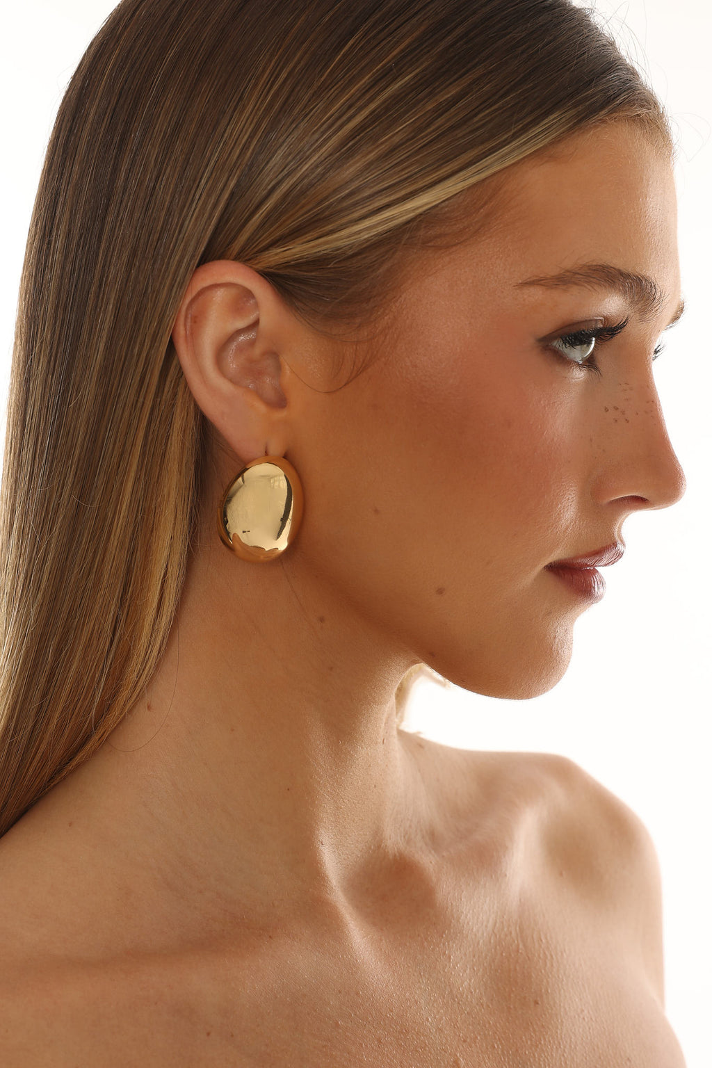 Soho Nights Dome Stud Earrings Gold by Selfie Leslie