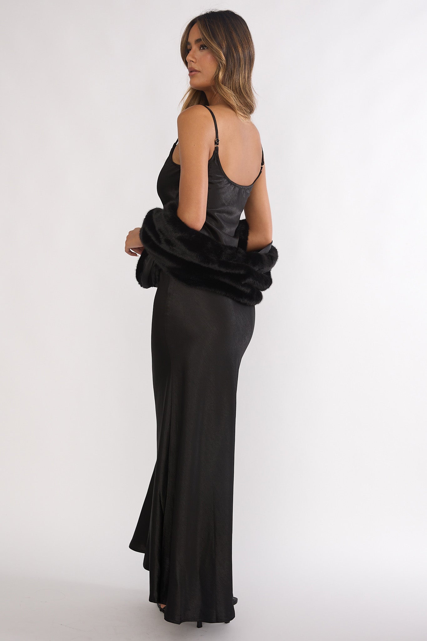Hadley Cami Scarf Maxi Dress Black Selfie Leslie Hadley Cami Scarf Maxi Dress Black Selfie Leslie