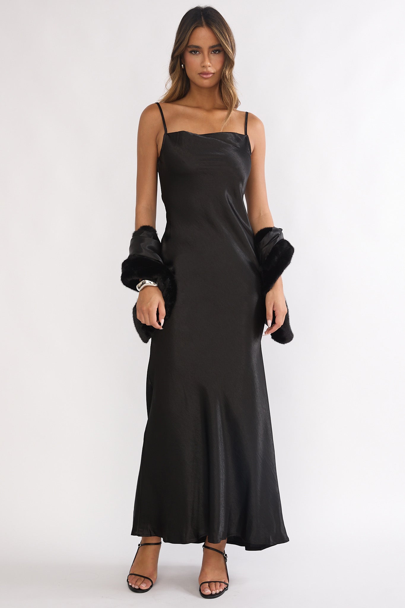 Hadley Cami Scarf Maxi Dress Black | Selfie Leslie