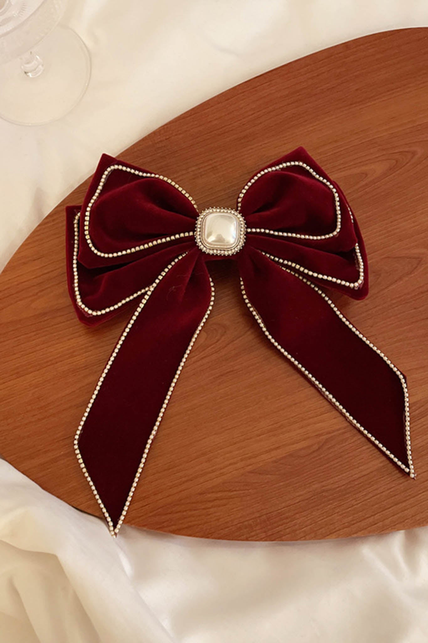 Evie Bow Hairclip Wine by Selfie Leslie
