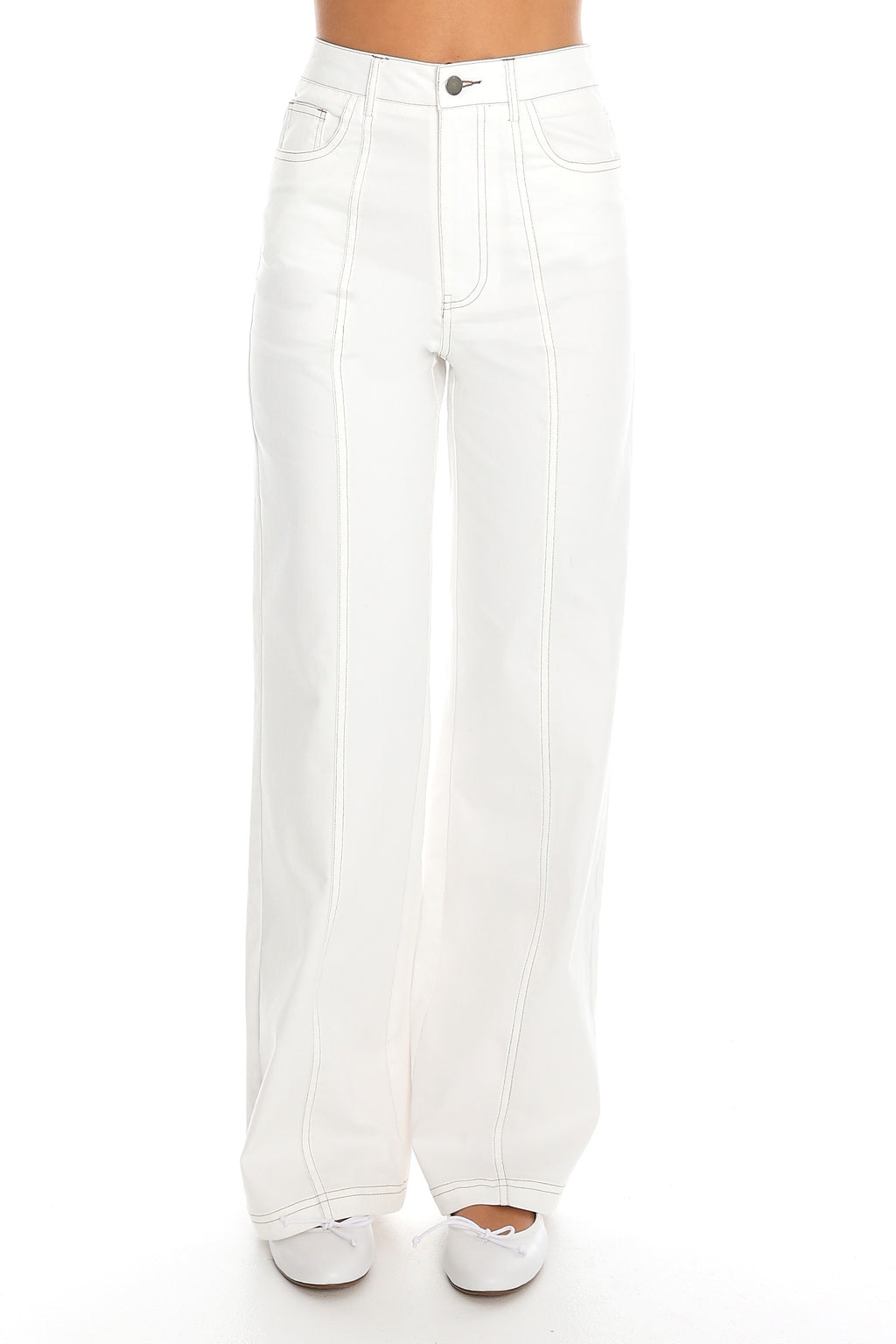 Low Light Wide-Leg Trousers Off White