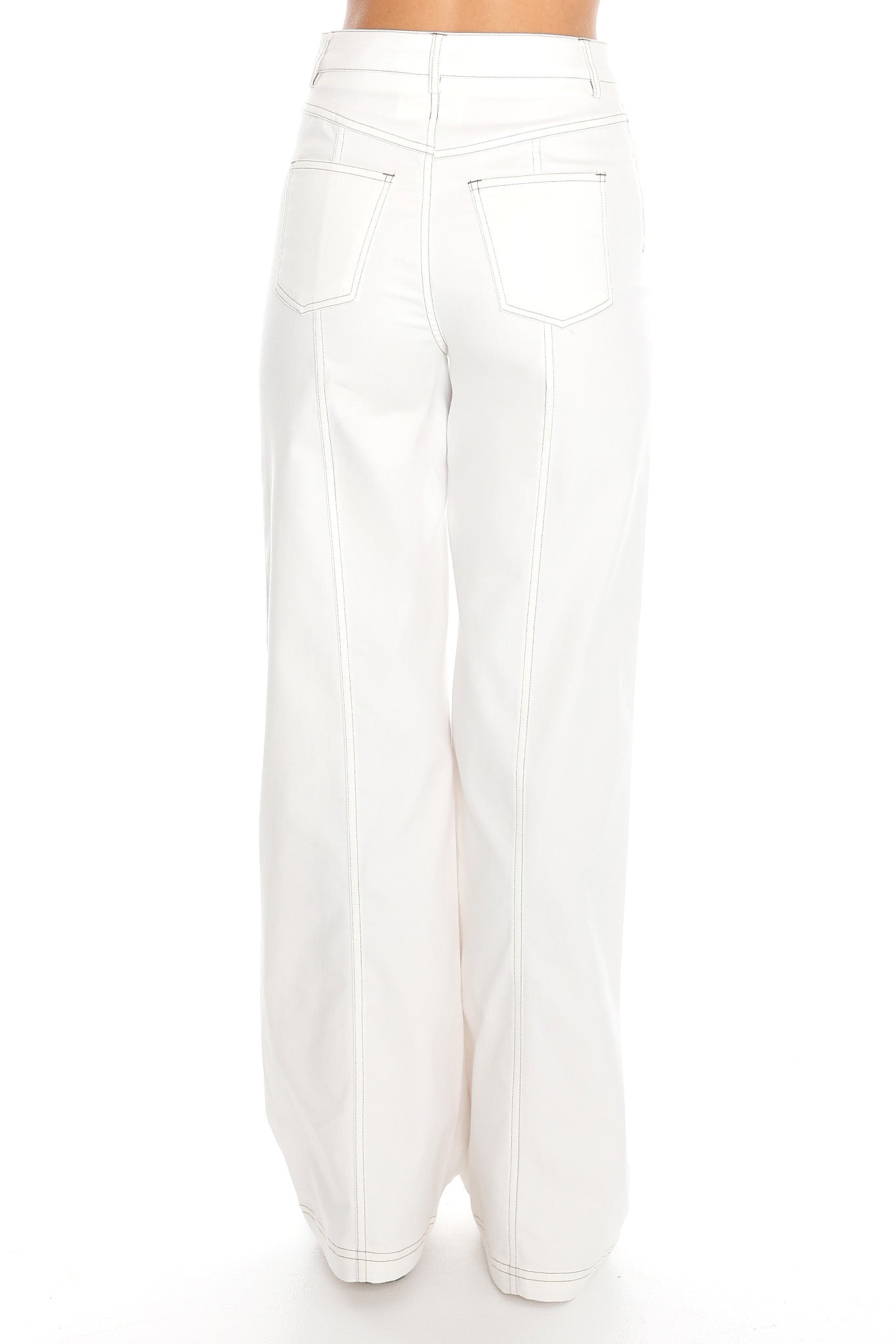 Low Light Wide-Leg Trousers Off White