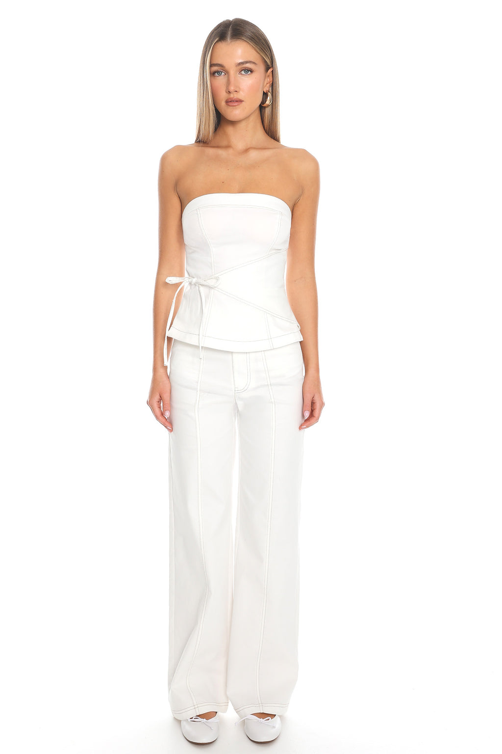 Low Light Wrap Bustier Top Off White