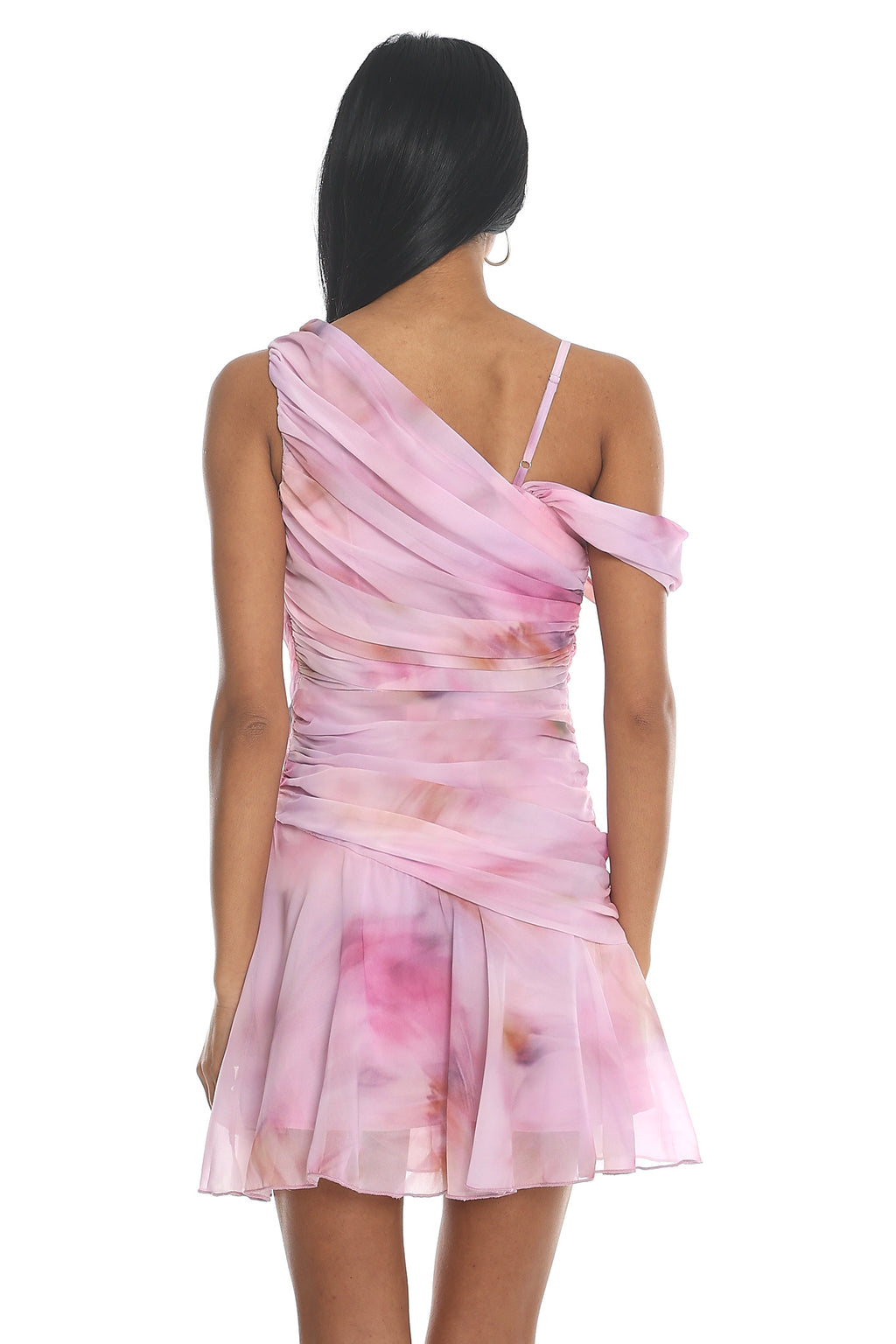Dreamscape Ruched Off Shoulder Mini Dress Lilac