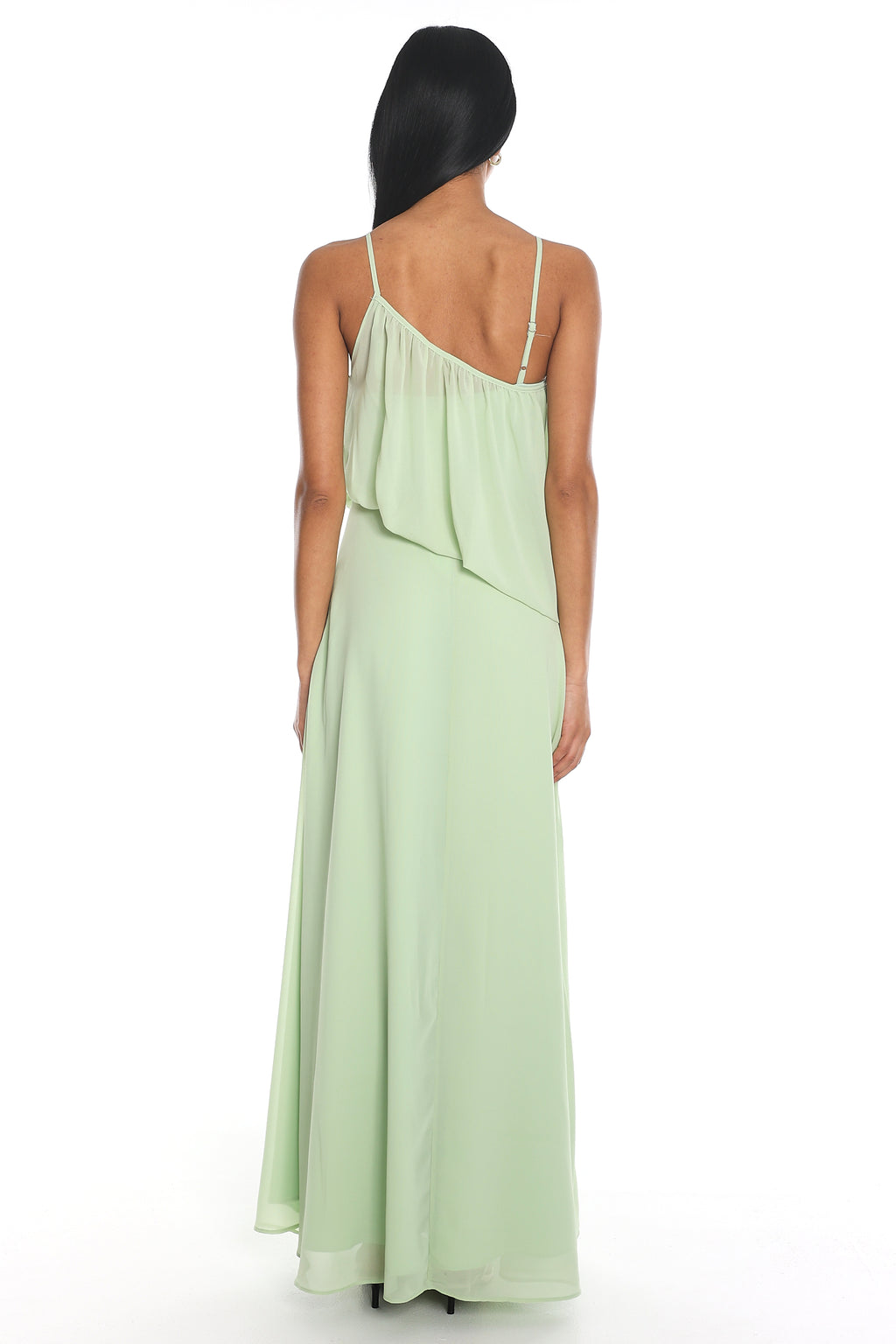 Saldana One Shoulder Maxi Dress Sage