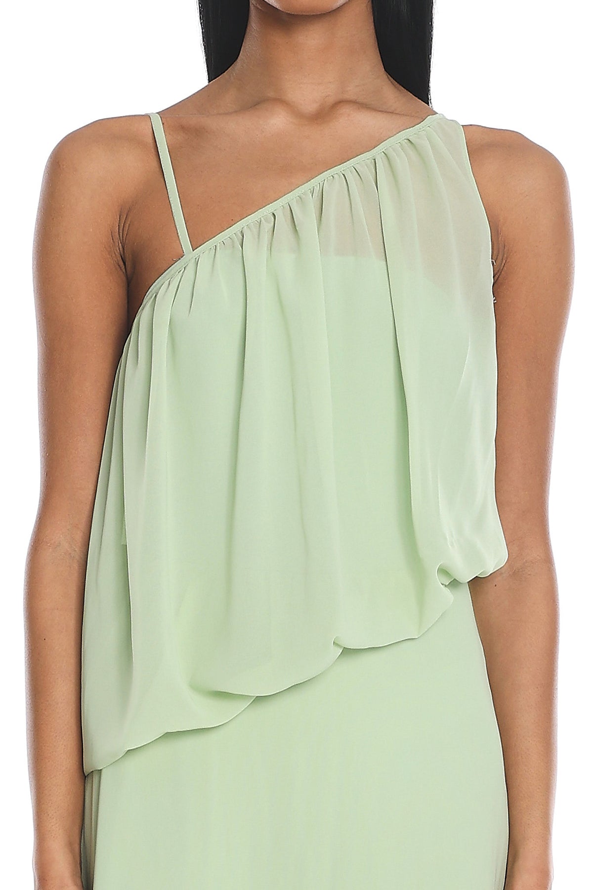 Saldana One Shoulder Maxi Dress Sage