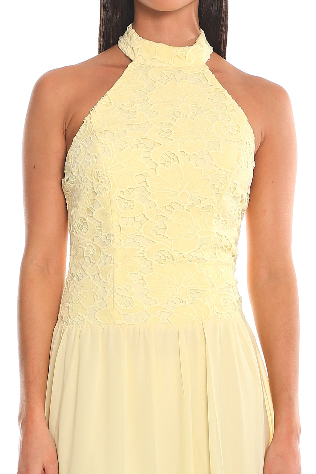 Meadowlark Lace Halter Maxi Dress Butter