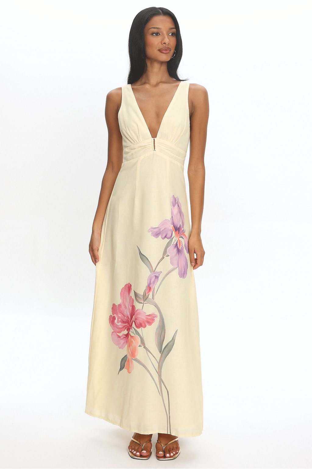 Meadow Bloom Maxi Dress Butter Yellow