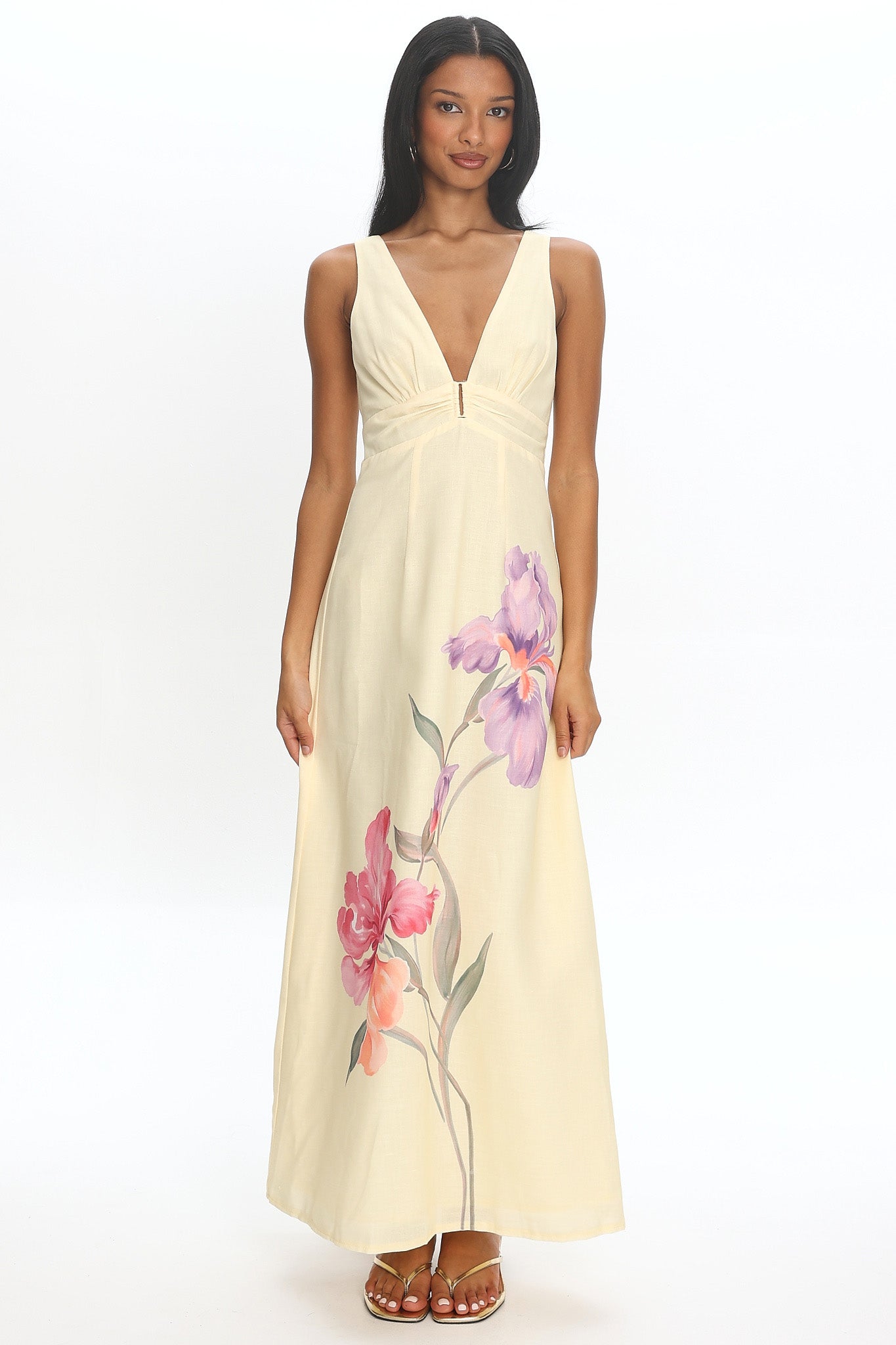Meadow Bloom Maxi Dress Butter Yellow