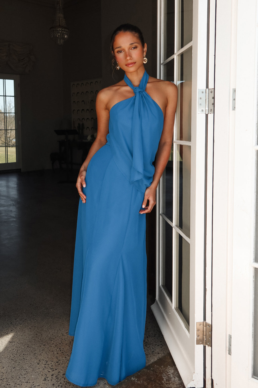 Everglades Halter Maxi Dress Teal by Selfie Leslie