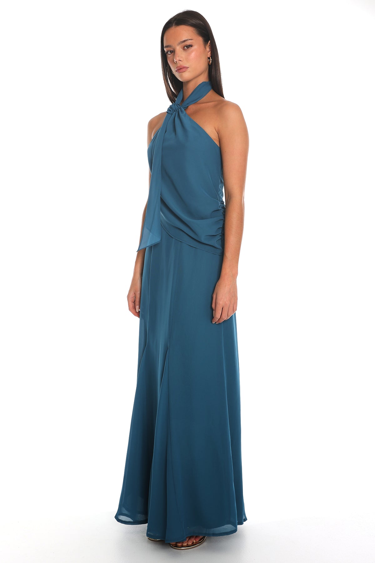Everglades Halter Maxi Dress Teal by Selfie Leslie