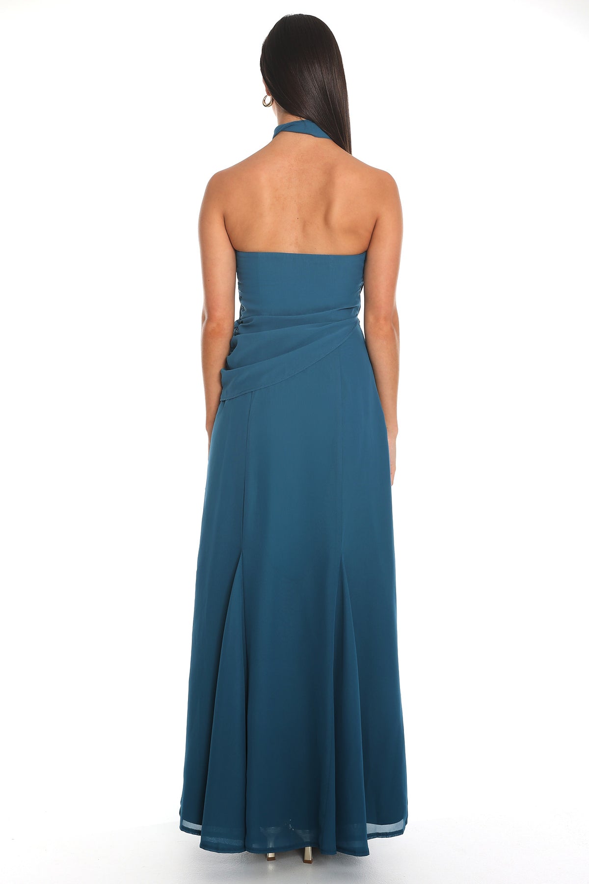 Everglades Halter Maxi Dress Teal by Selfie Leslie