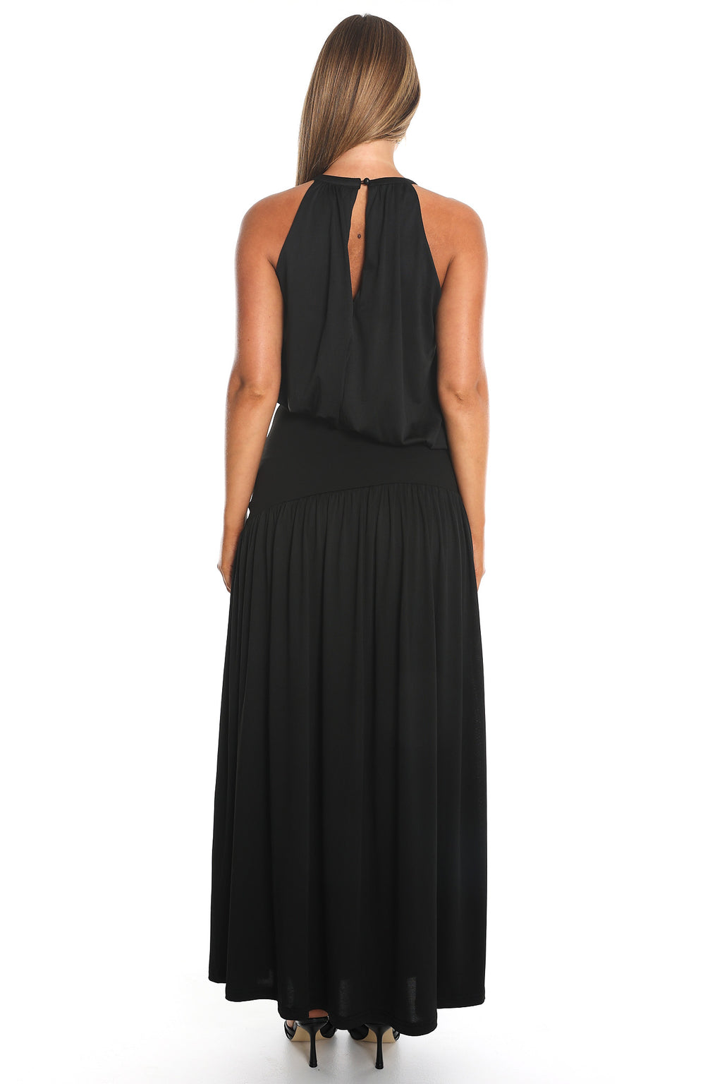 Opera Night Halter Maxi Dress Black