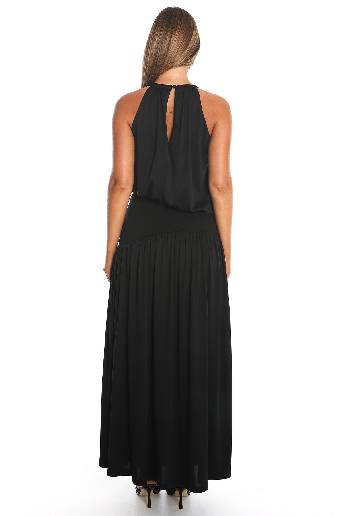 Opera Night Halter Maxi Dress Black