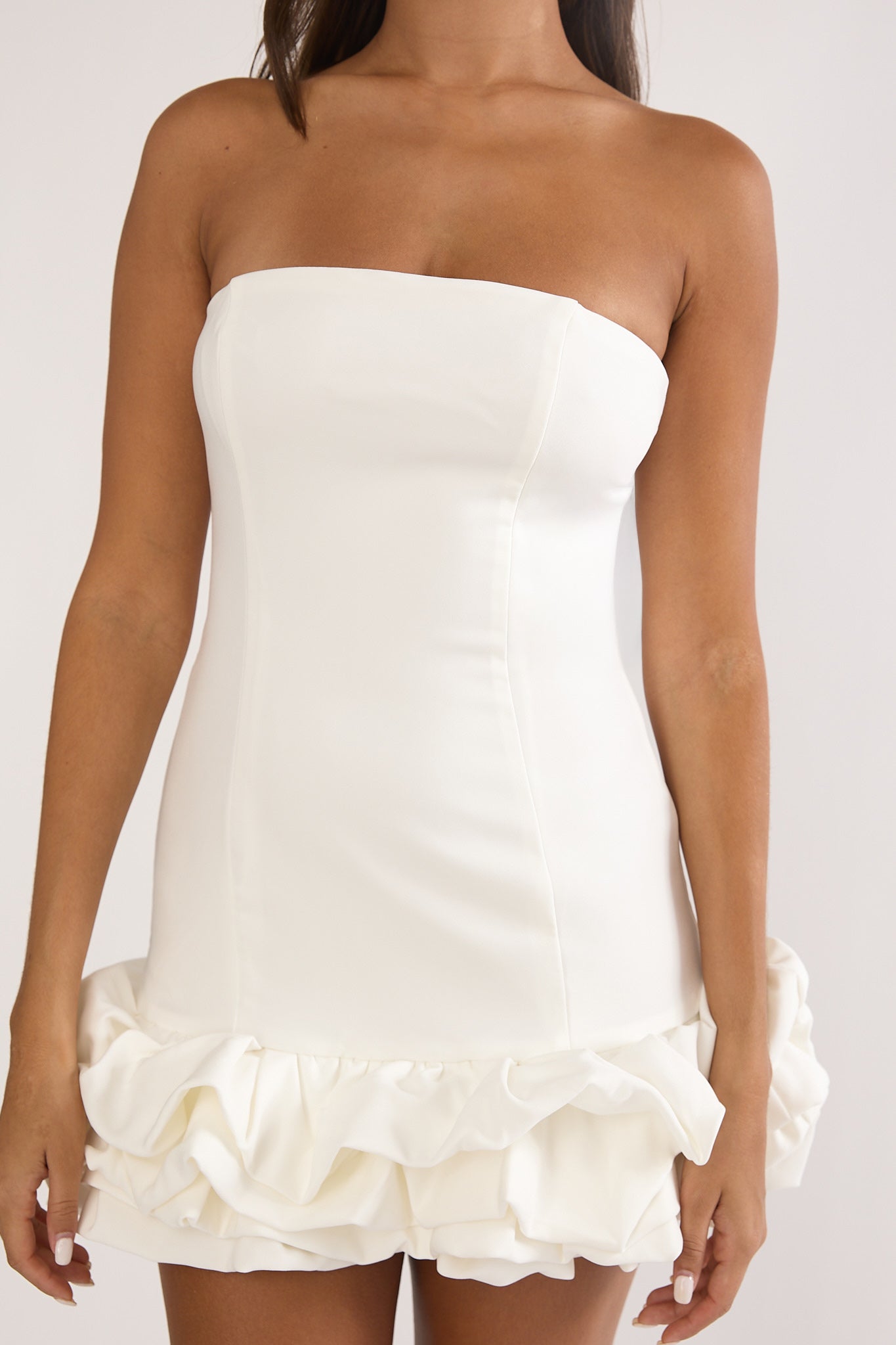 Moonlis Strapless Romper Off White by Selfie Leslie