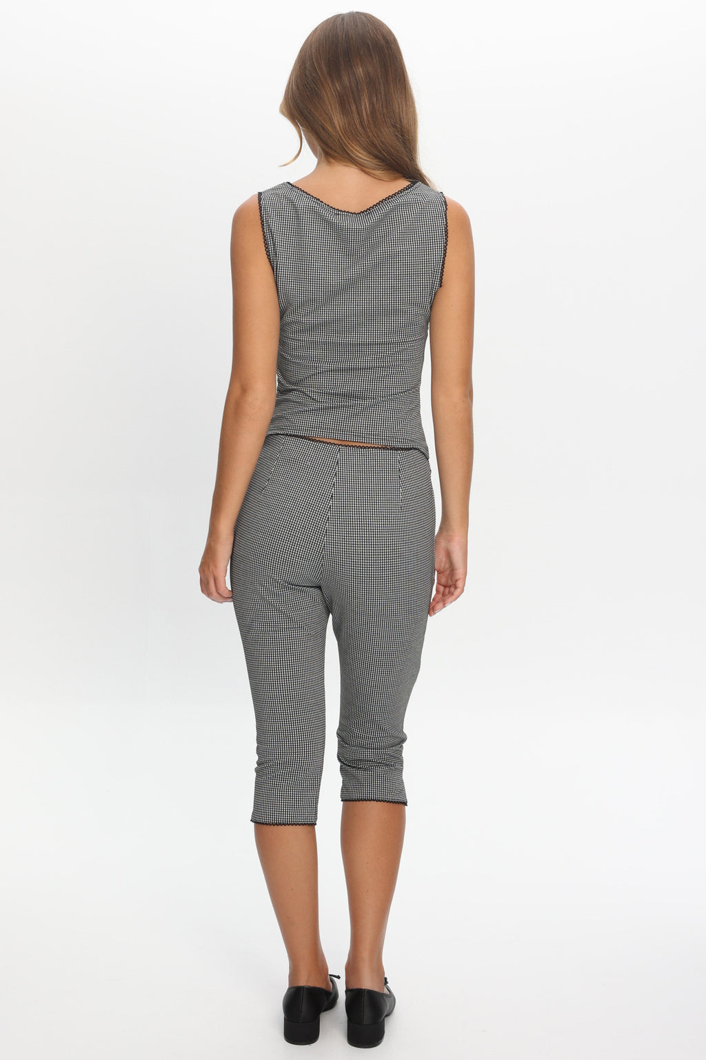 Girl's Trip Capri Pants Checker Black