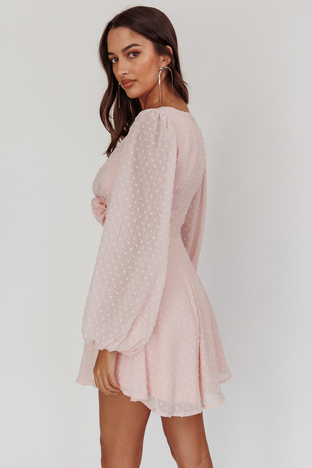 pink dress with rosettes Pink 3D Floral Mini Dress