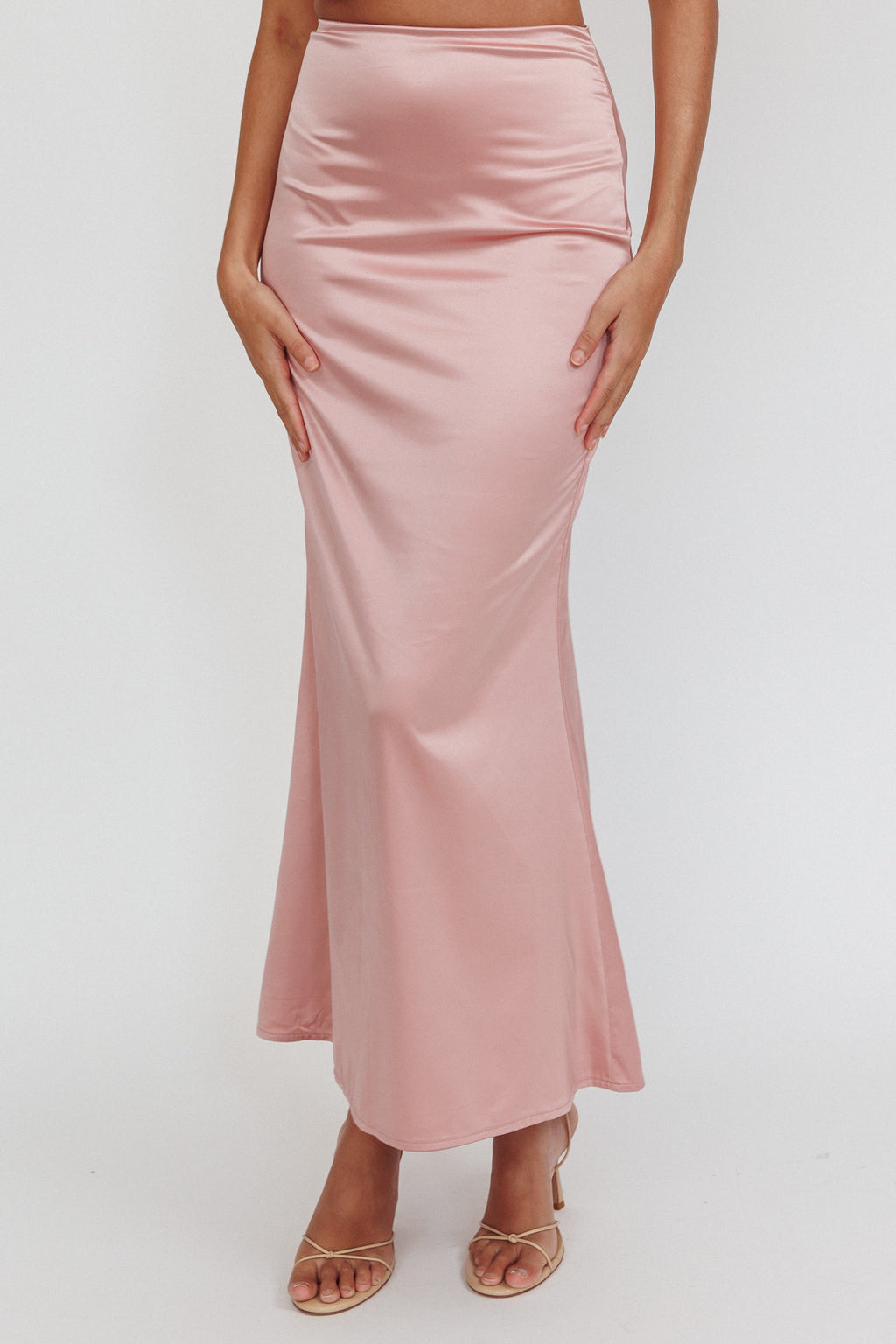 Like A Dove Satin Maxi Skirt Mauve by Selfie Leslie