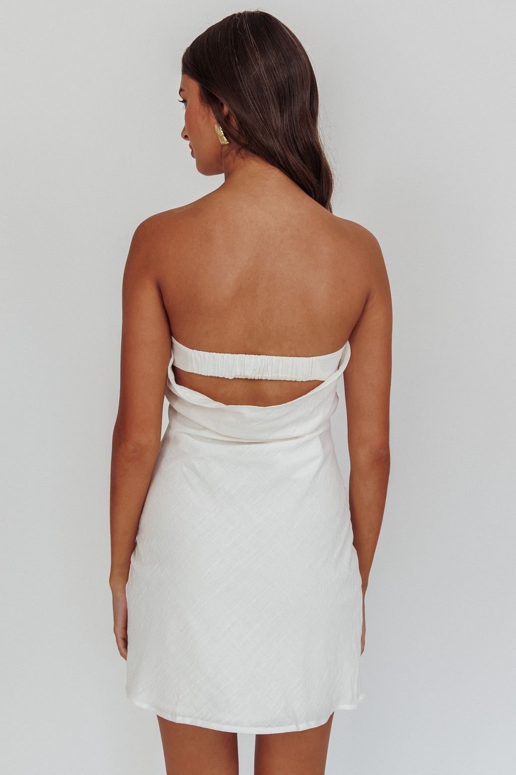 Sorbet Strapless Mini Dress White by Selfie Leslie