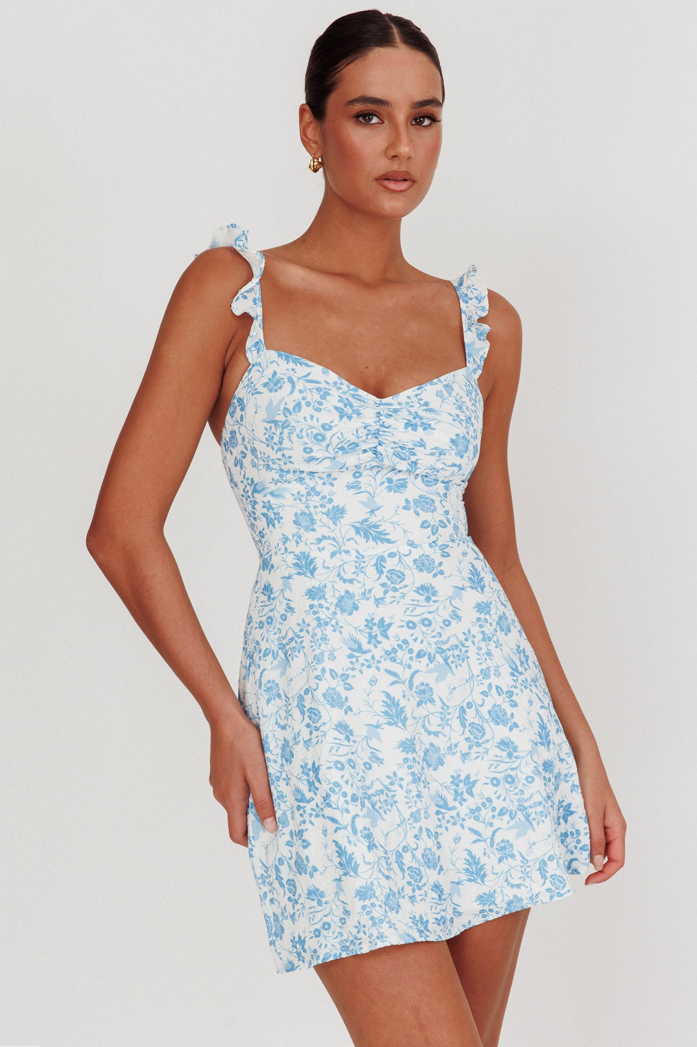 Sorbet A Line Mini Dress Blue by Selfie Leslie