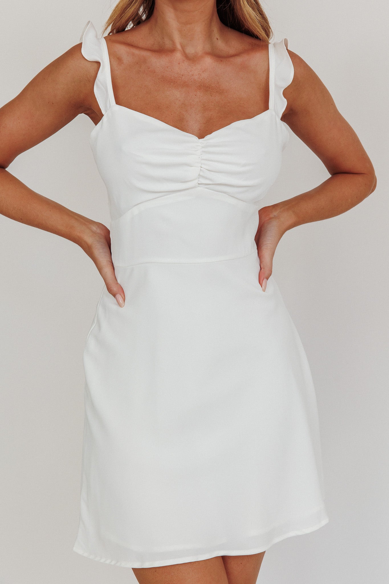 selfie leslie mini dress Camille A-line Mini Dress White