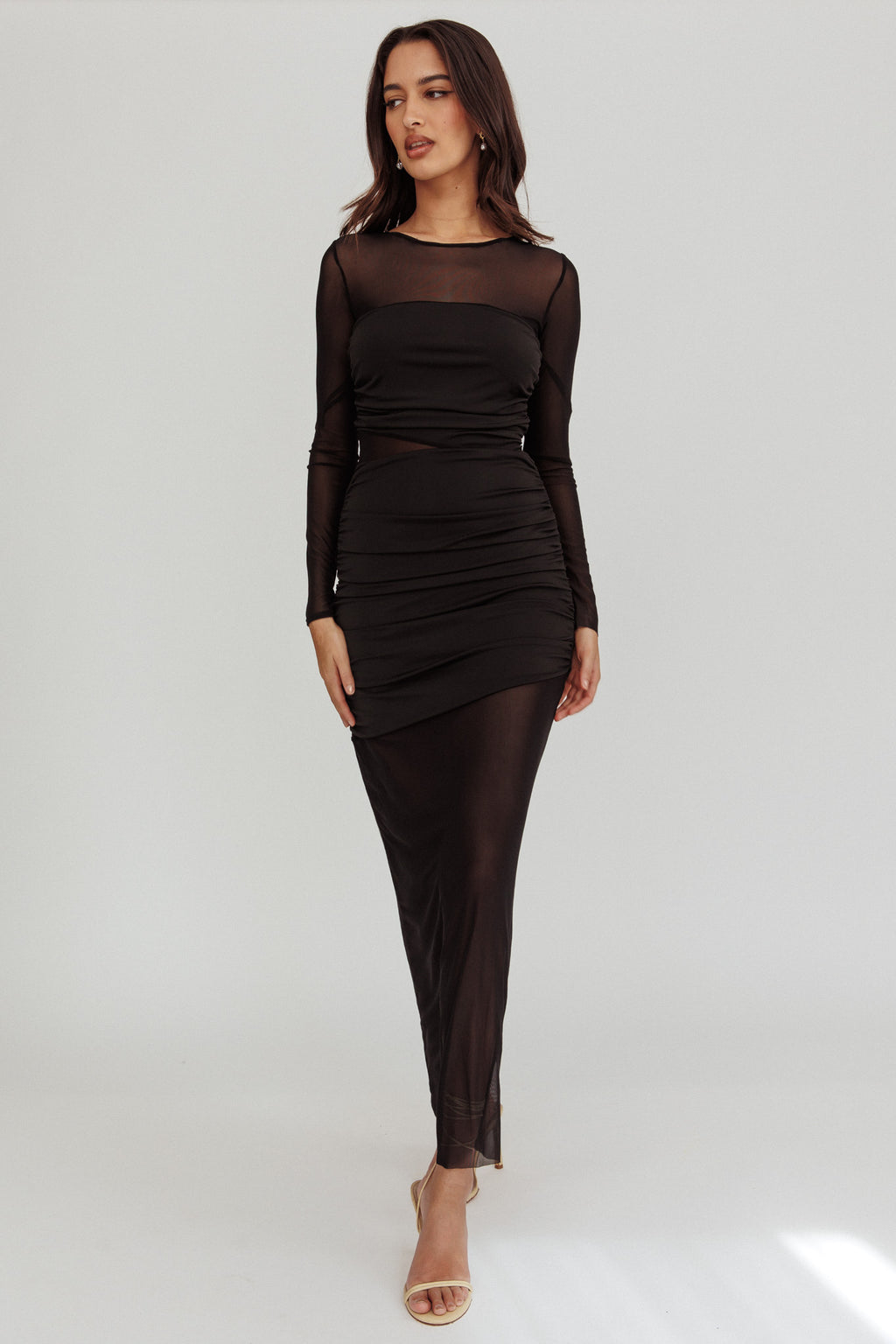 Harpa Mesh Maxi Dress Black by Selfie Leslie