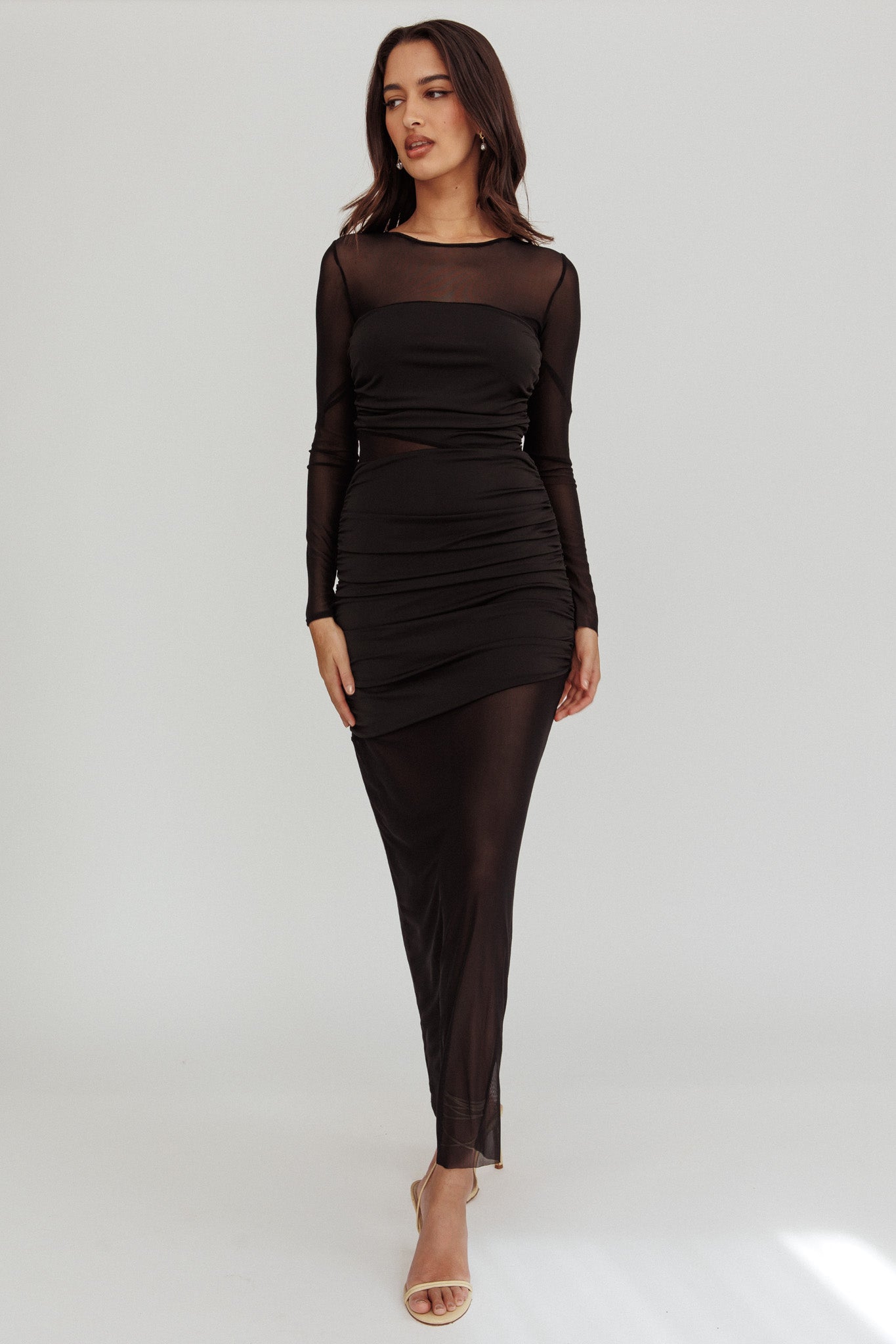 Harpa Mesh Maxi Dress Black– Selfie Leslie