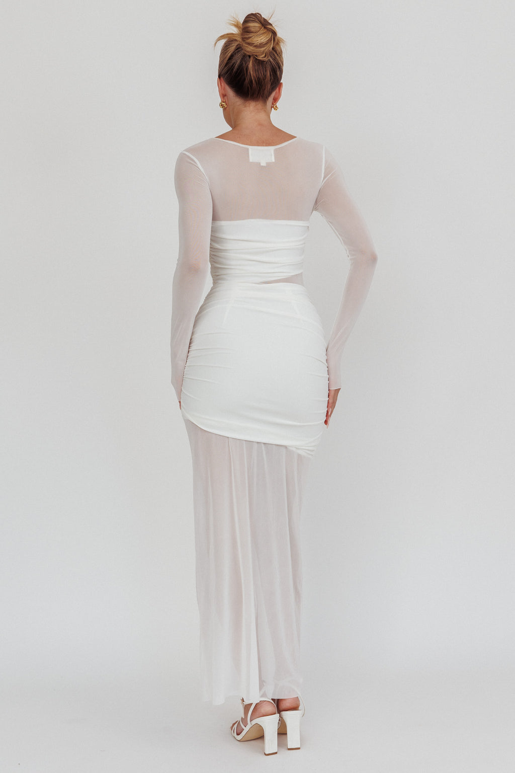 Harpa Mesh Maxi Dress White by Selfie Leslie