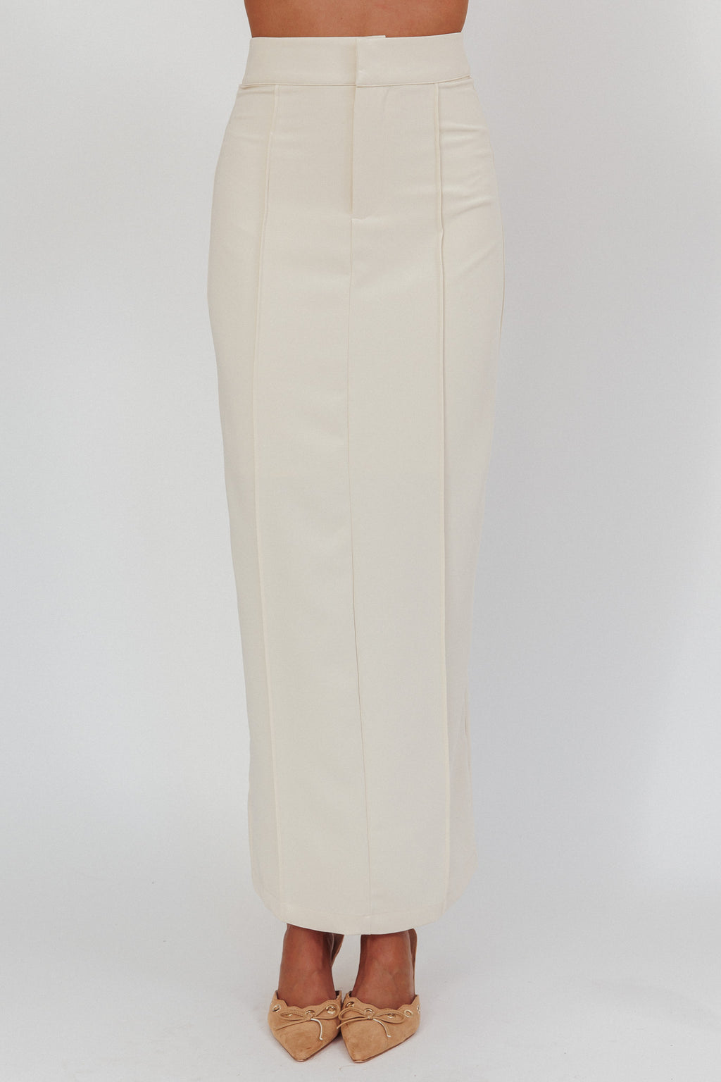 Like I Do Maxi Skirt Cream by Selfie Leslie