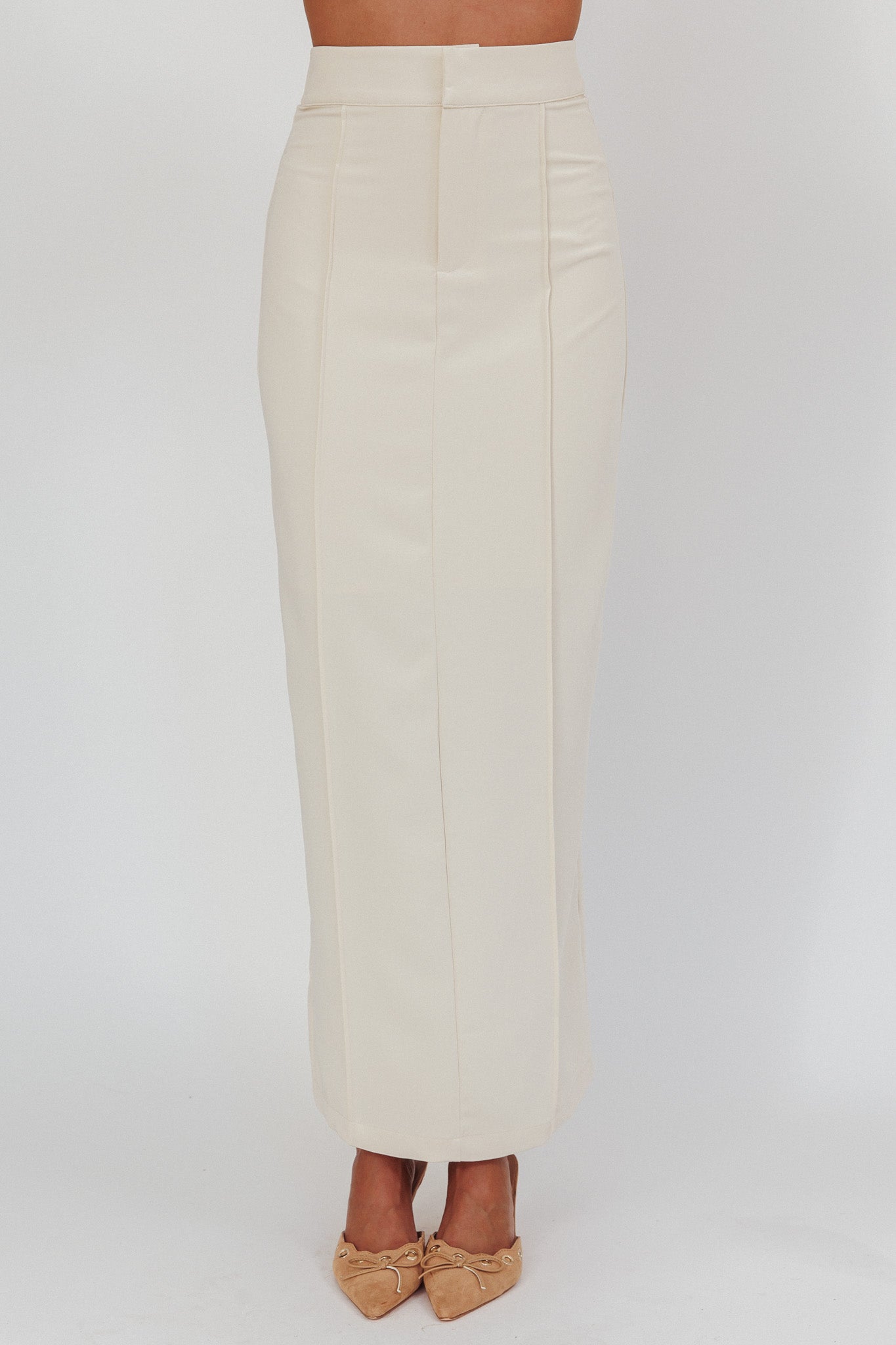 Like I Do Maxi Skirt Cream by Selfie Leslie