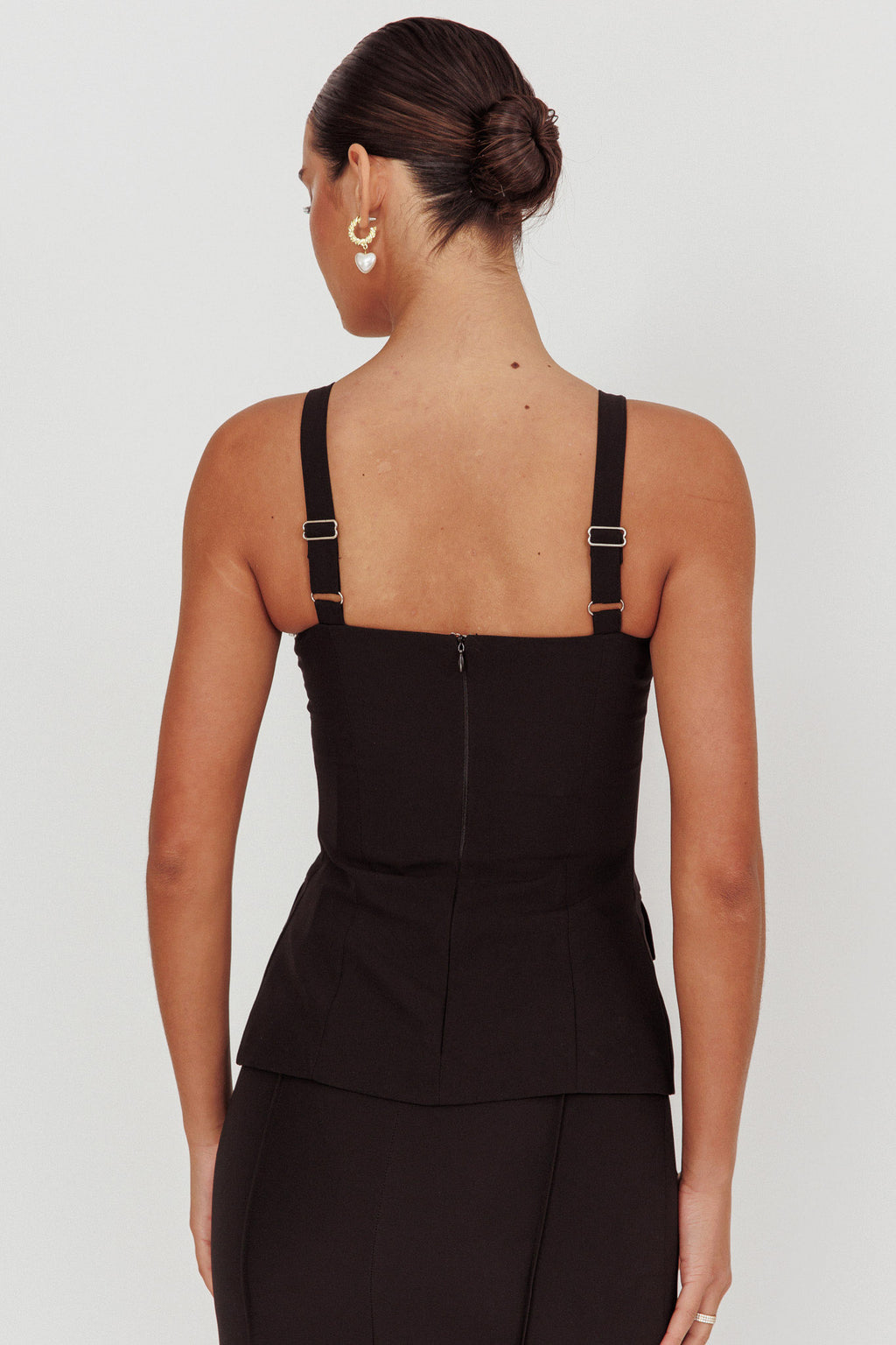 Like I Do Front Zip Sleeveless Top Black by Selfie Leslie