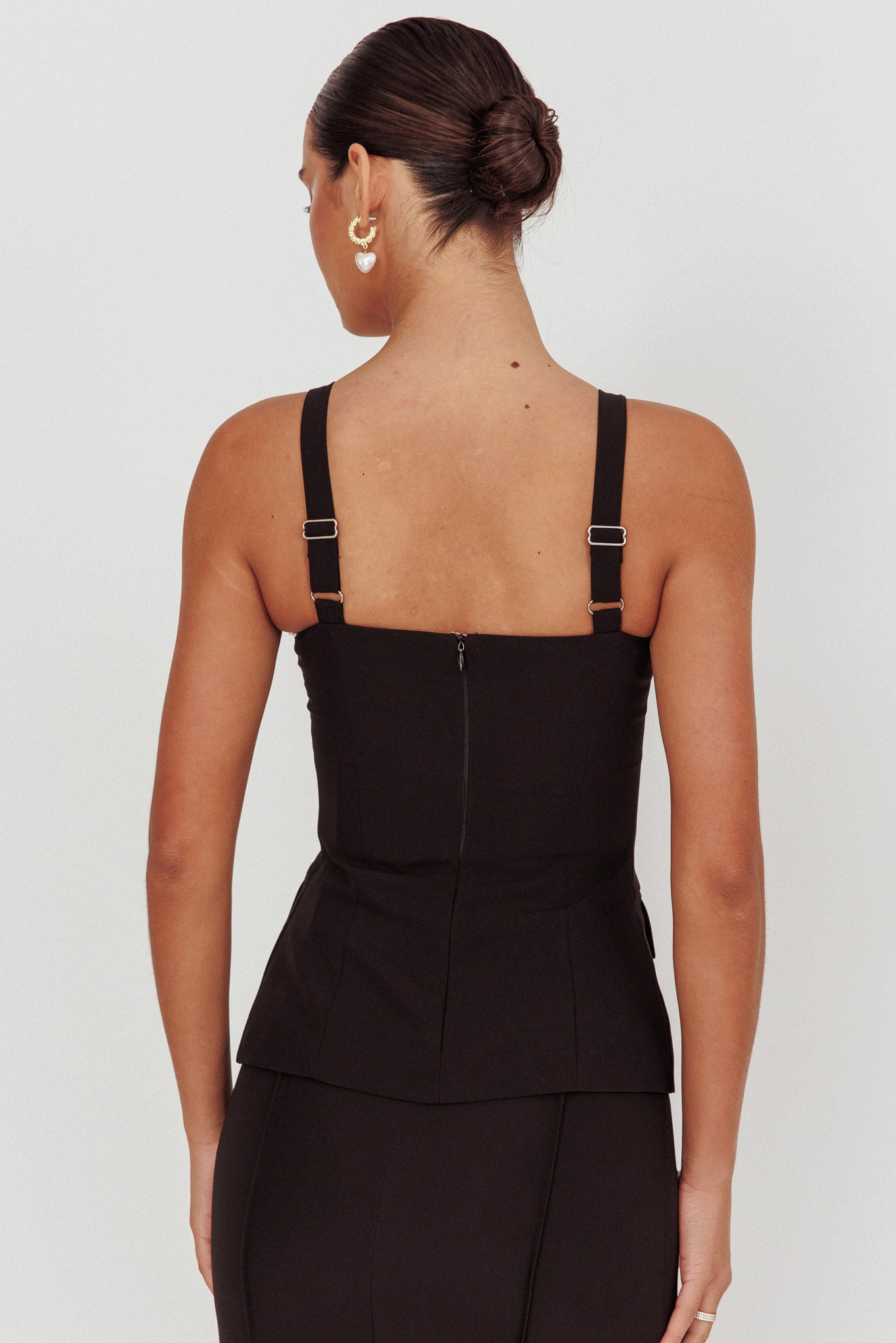 Like I Do Front Zip Sleeveless Top Black by Selfie Leslie