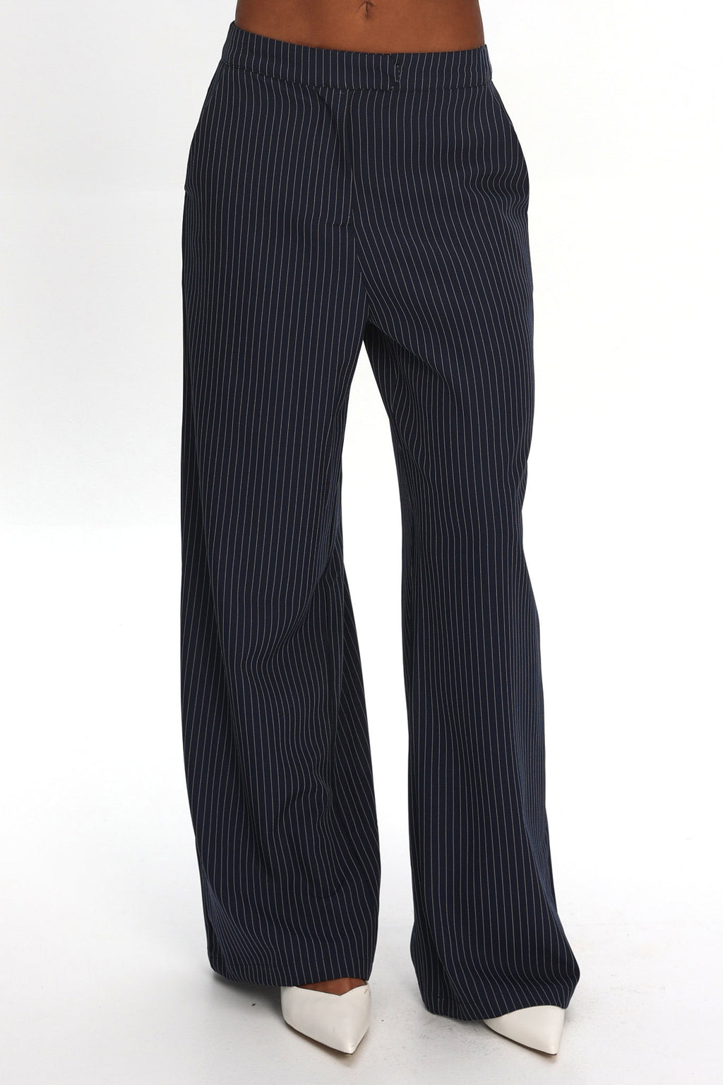 Renee Wide Leg Pants Pinstripe Navy