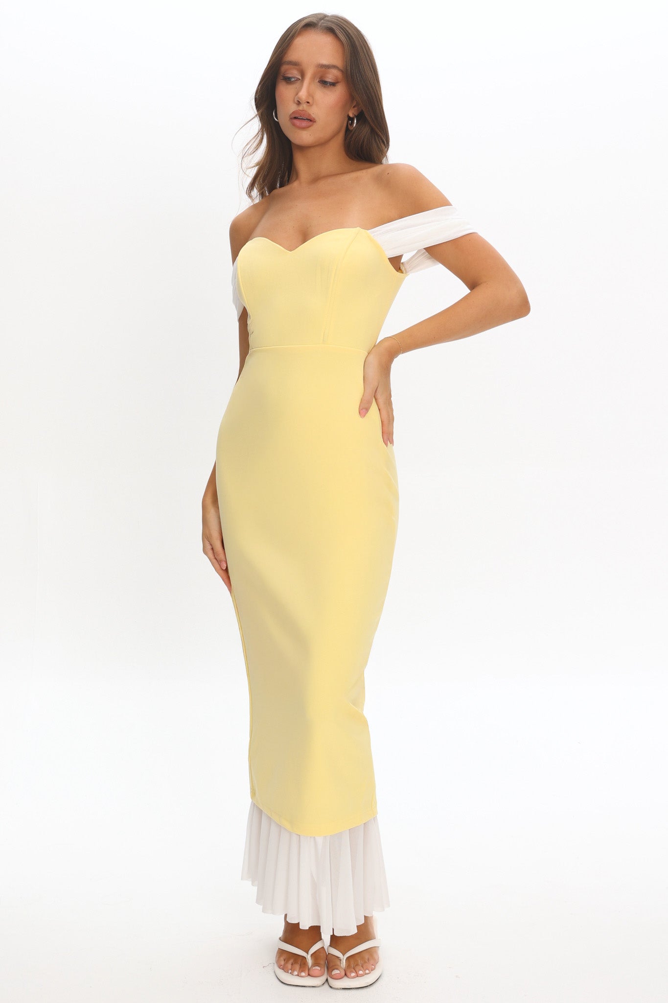 off the shoulder bodycon dress midi Freesia Lemon pastel yellow bridesmaid dress or opt for a Blue Tulle Quinceanera Dress, Color:Pewter