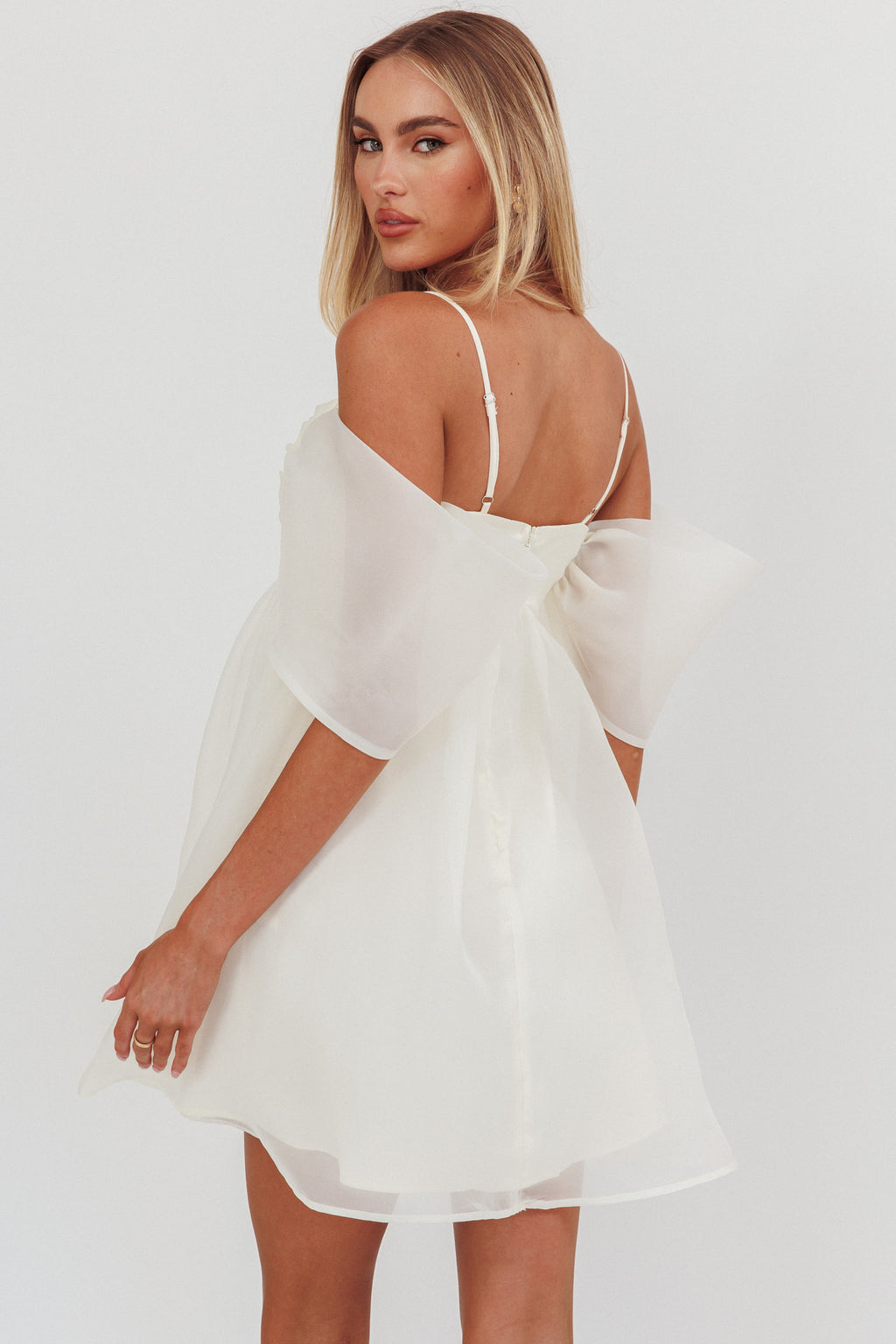 Little Liar Organza Mini Dress Light Beige by Selfie Leslie