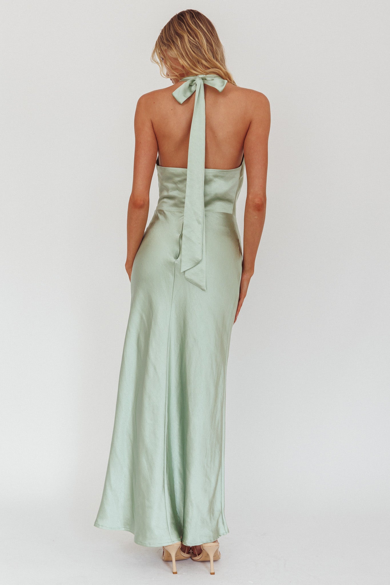 Shop the Element Tied Halter Maxi Dress Sage
