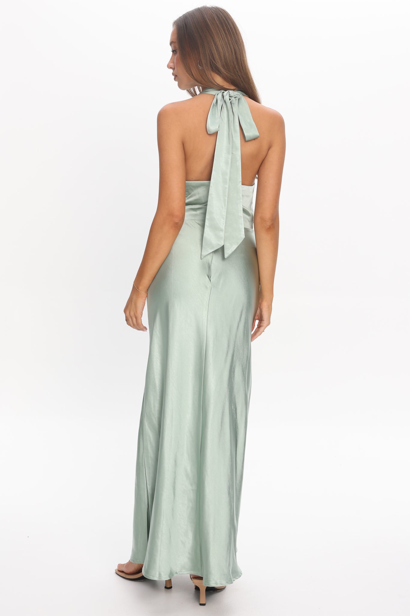 element maxi dress Element Tied Halter Maxi Dress Sage
