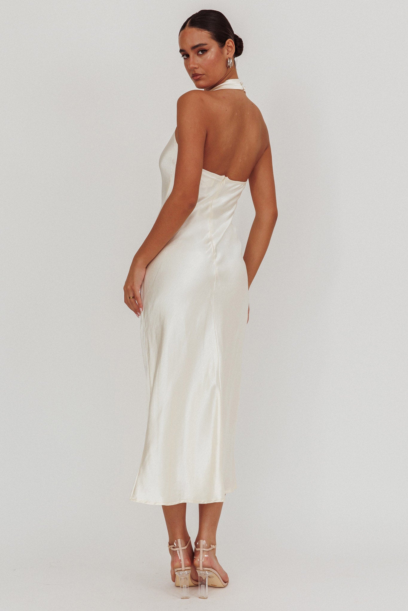 Element Halterneck Maxi Dress Champagne by Selfie Leslie