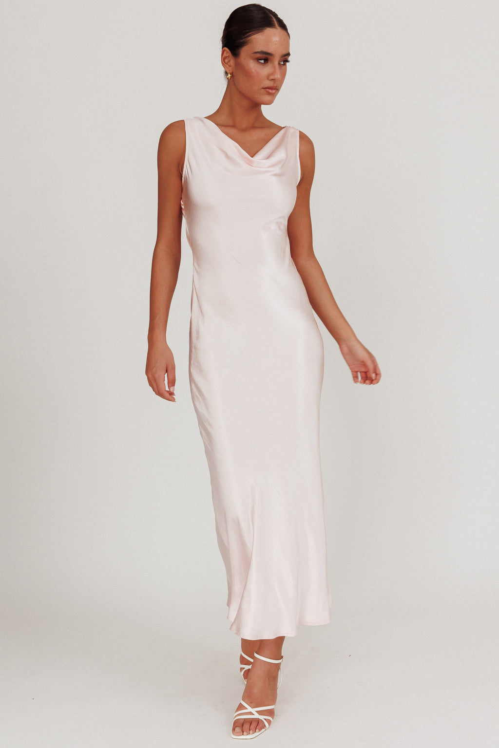 Take Care Backless Sash Maxi Dress Blush by Selfie Leslie
