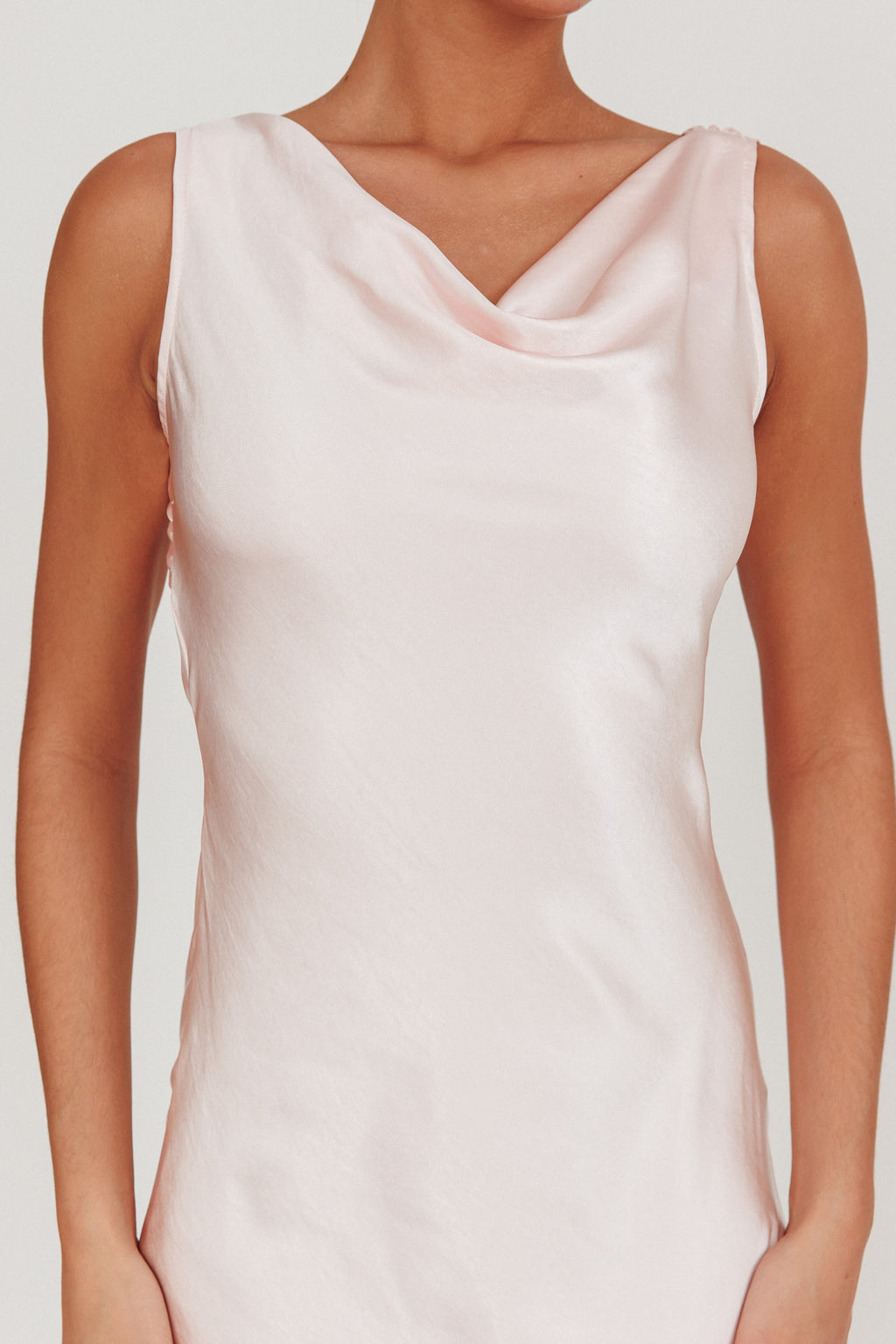 Take Care Backless Sash Maxi Dress Blush by Selfie Leslie