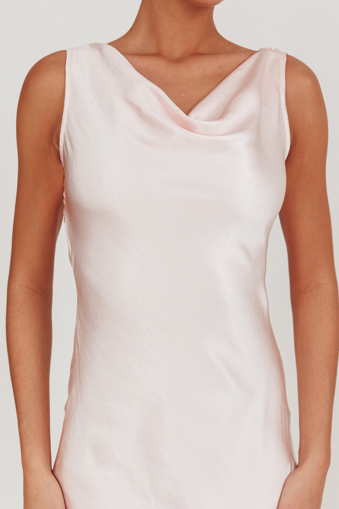 Take Care Backless Sash Maxi Dress Blush by Selfie Leslie